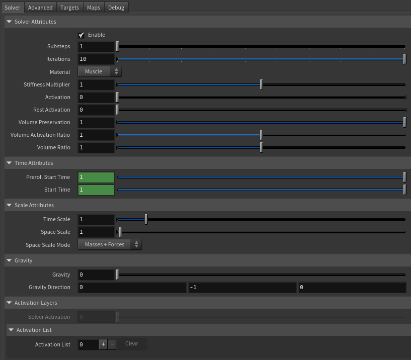 AdnMuscle parameter template solver tab