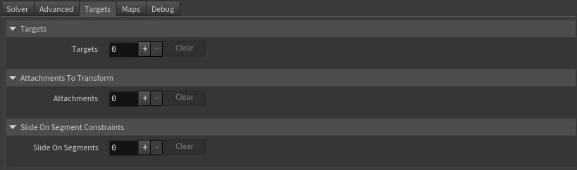 AdnMuscle parameter template targets tab
