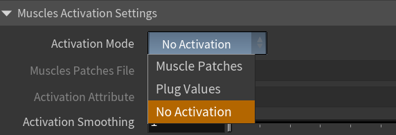 Activation modes from attribute editor