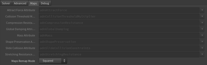 AdnSimshape parameter template maps tab