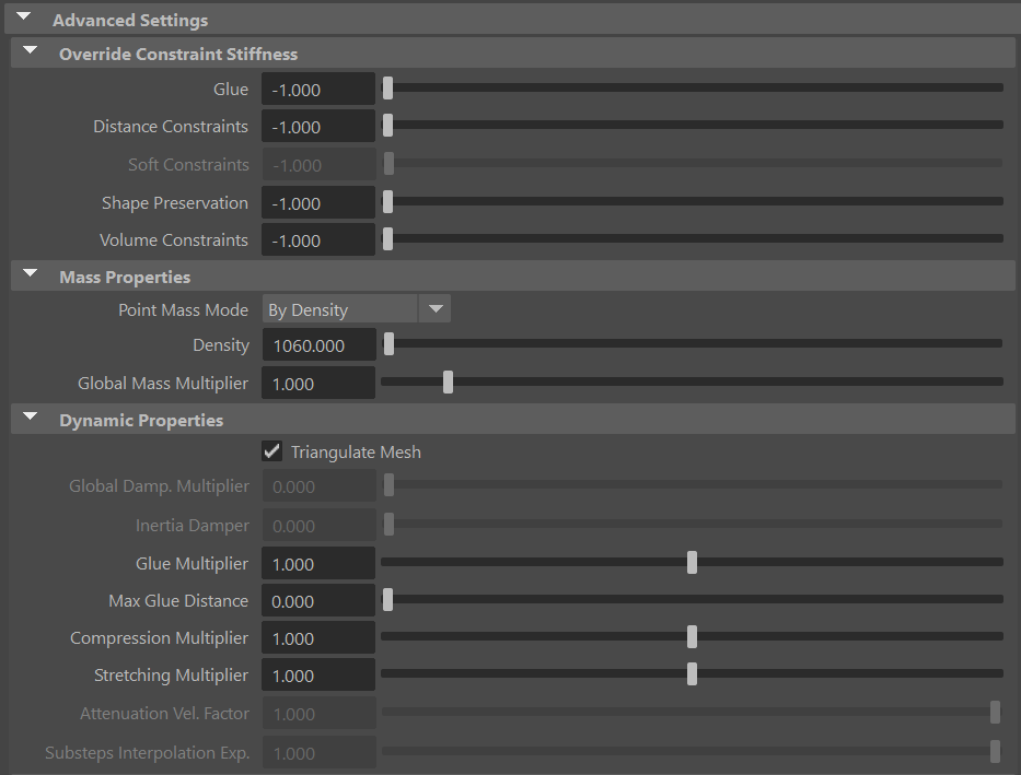 glue editor advanced settings and debug menu