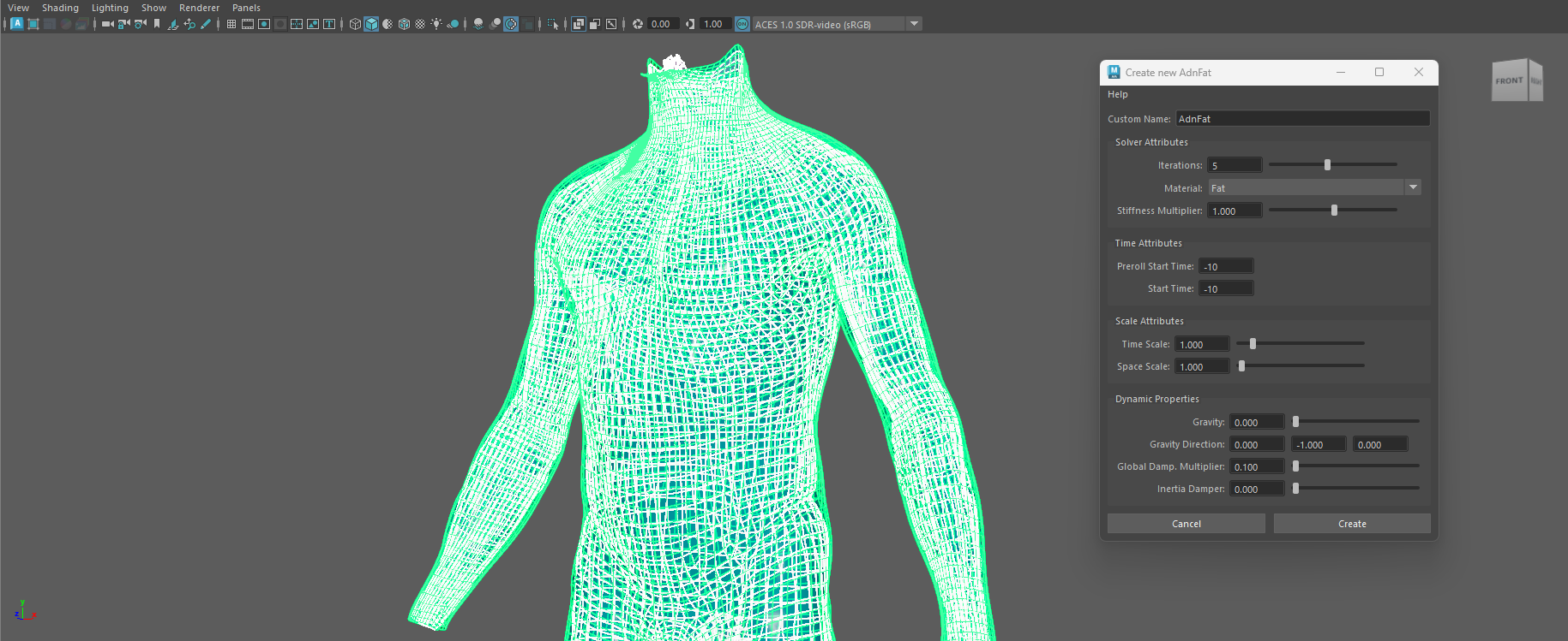 AdnFat deformer creation scenario