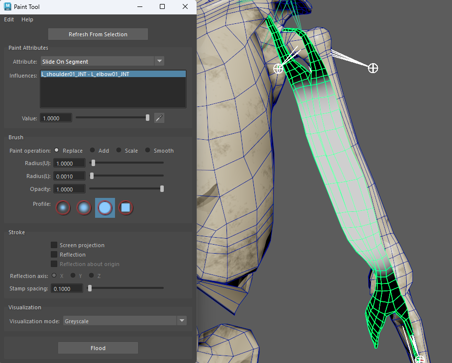 Slide on segment weights for biceps