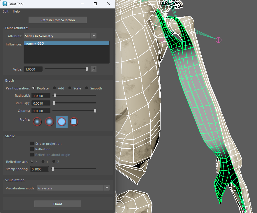 Slide on geometry weights for biceps