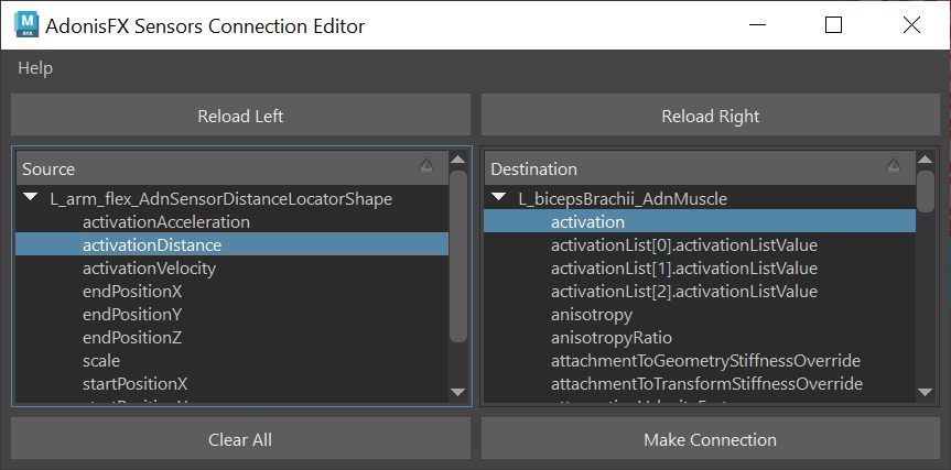 Connection Editor Setup