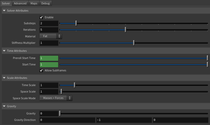 AdnFat parameter template solver tab