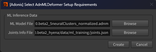 Creator tool for AdnMLDeformer with values