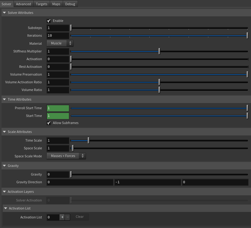 AdnMuscle parameter template solver tab