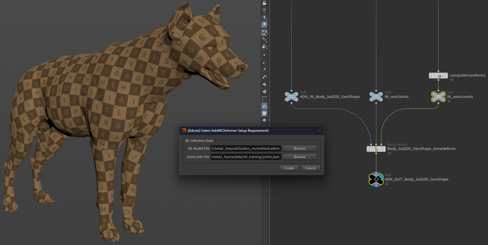 Creation scenario AdnMLDeformer
