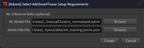 Creator tool for AdnSmartTissue with values