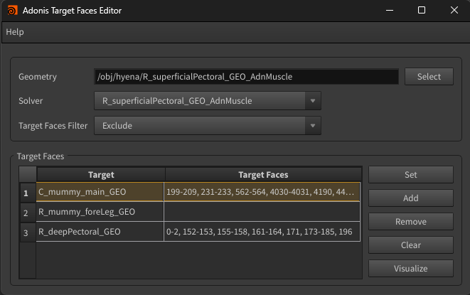 Adonis Target Faces Editor Tool With Values