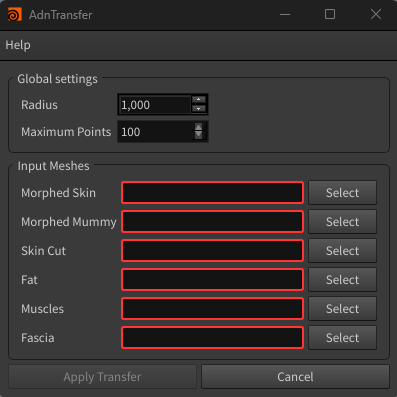 AdnTransfer tool empty UI