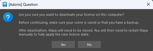 Deactivation Dialog