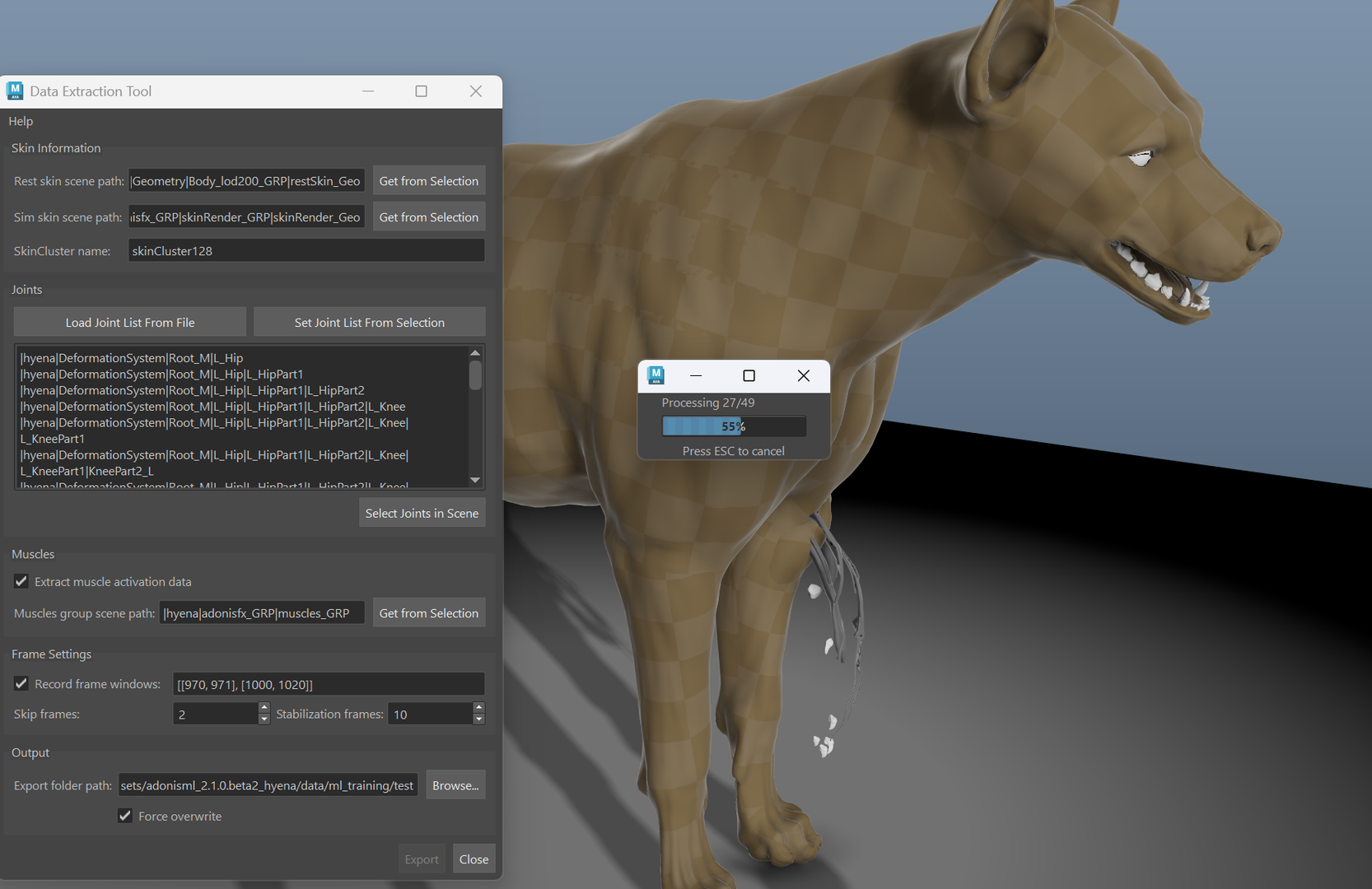 Data Extraction Tool progress