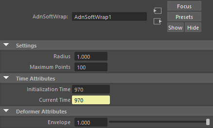 soft wrap attribute editor