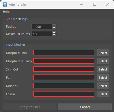 AdnTransfer tool empty UI