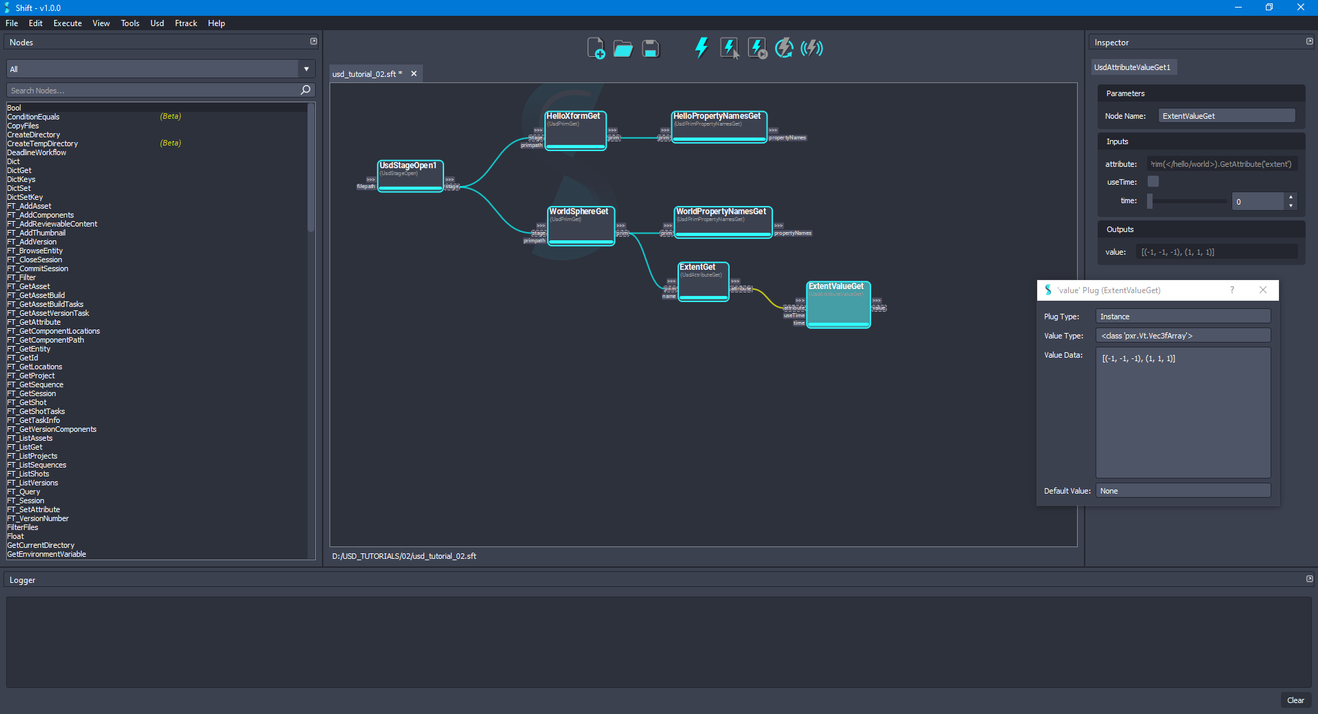 Executed the 'ExtentValueGet' node.