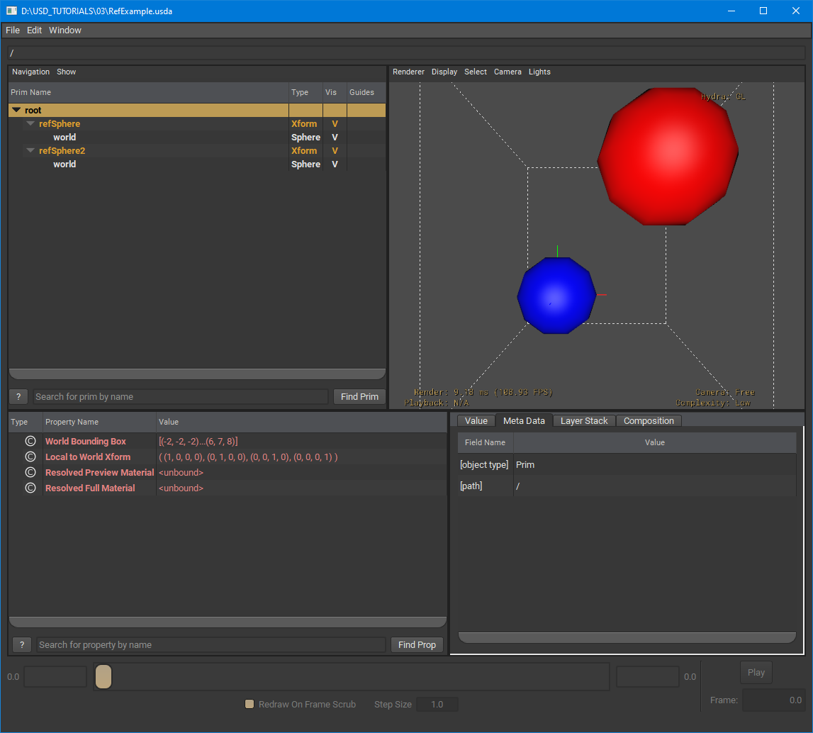 Visualisation of the generated stage.